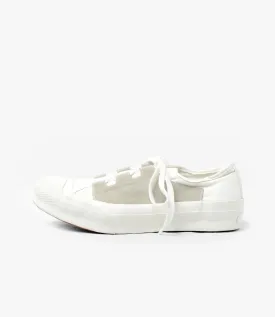 Asymmetric Ghillie Sneaker – White Suede