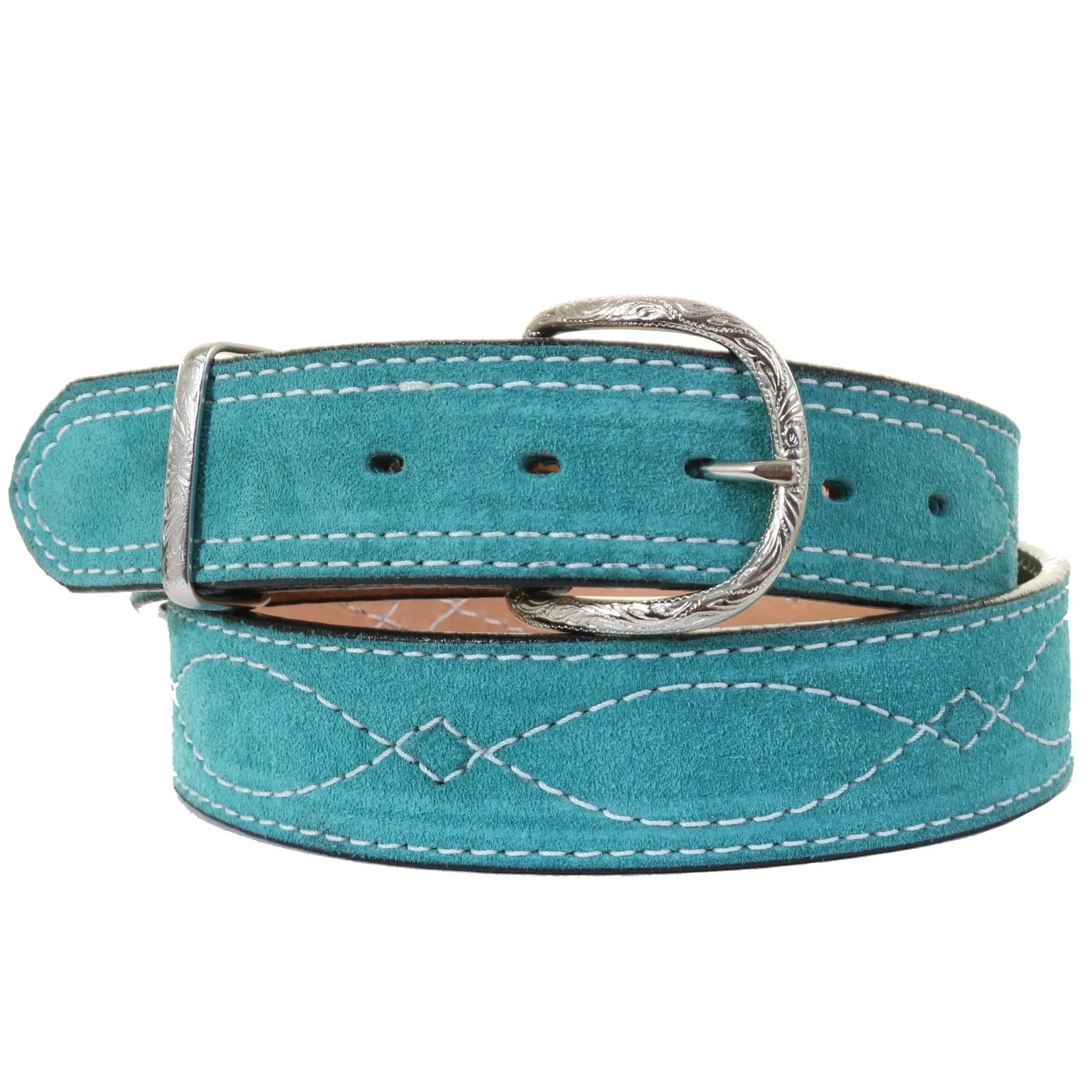 B1194A - Turquoise Suede Belt