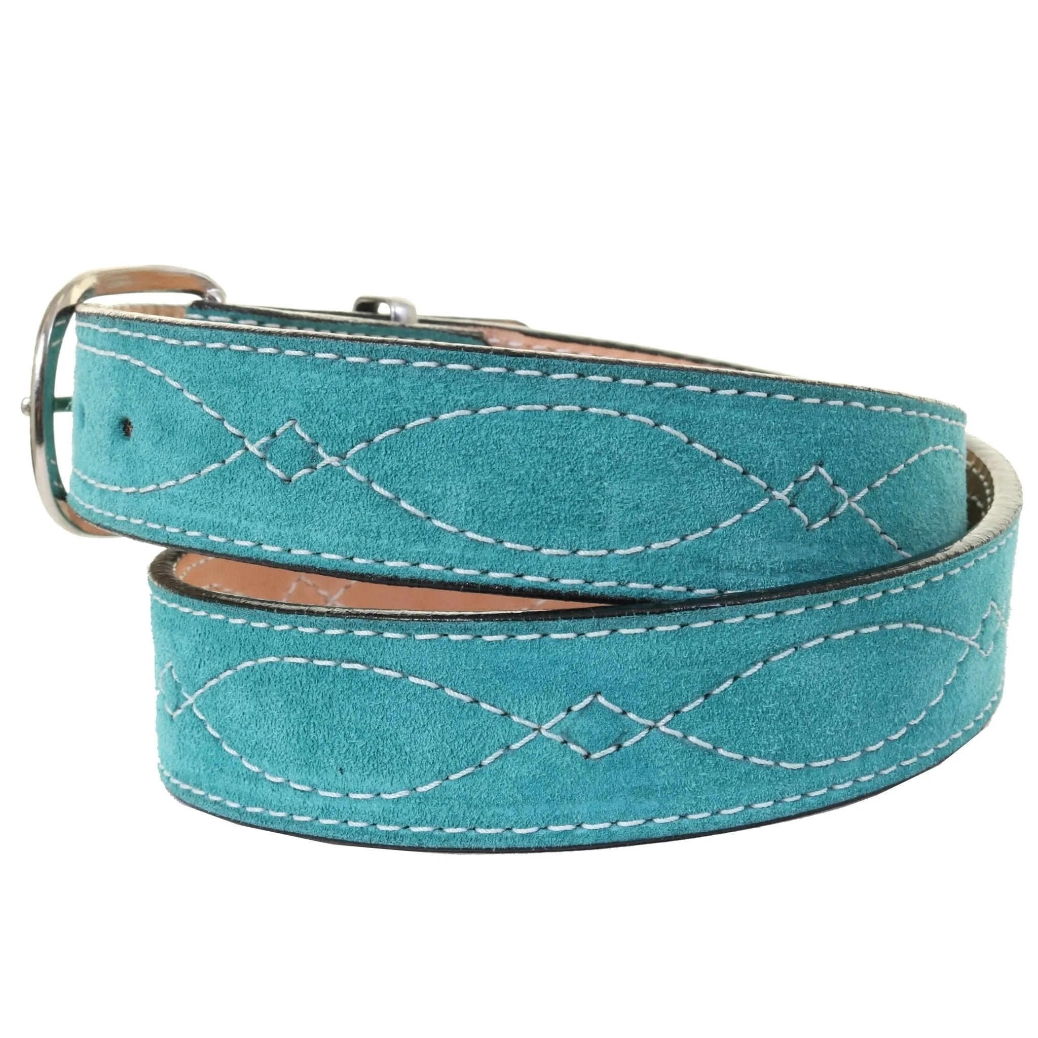 B1194A - Turquoise Suede Belt