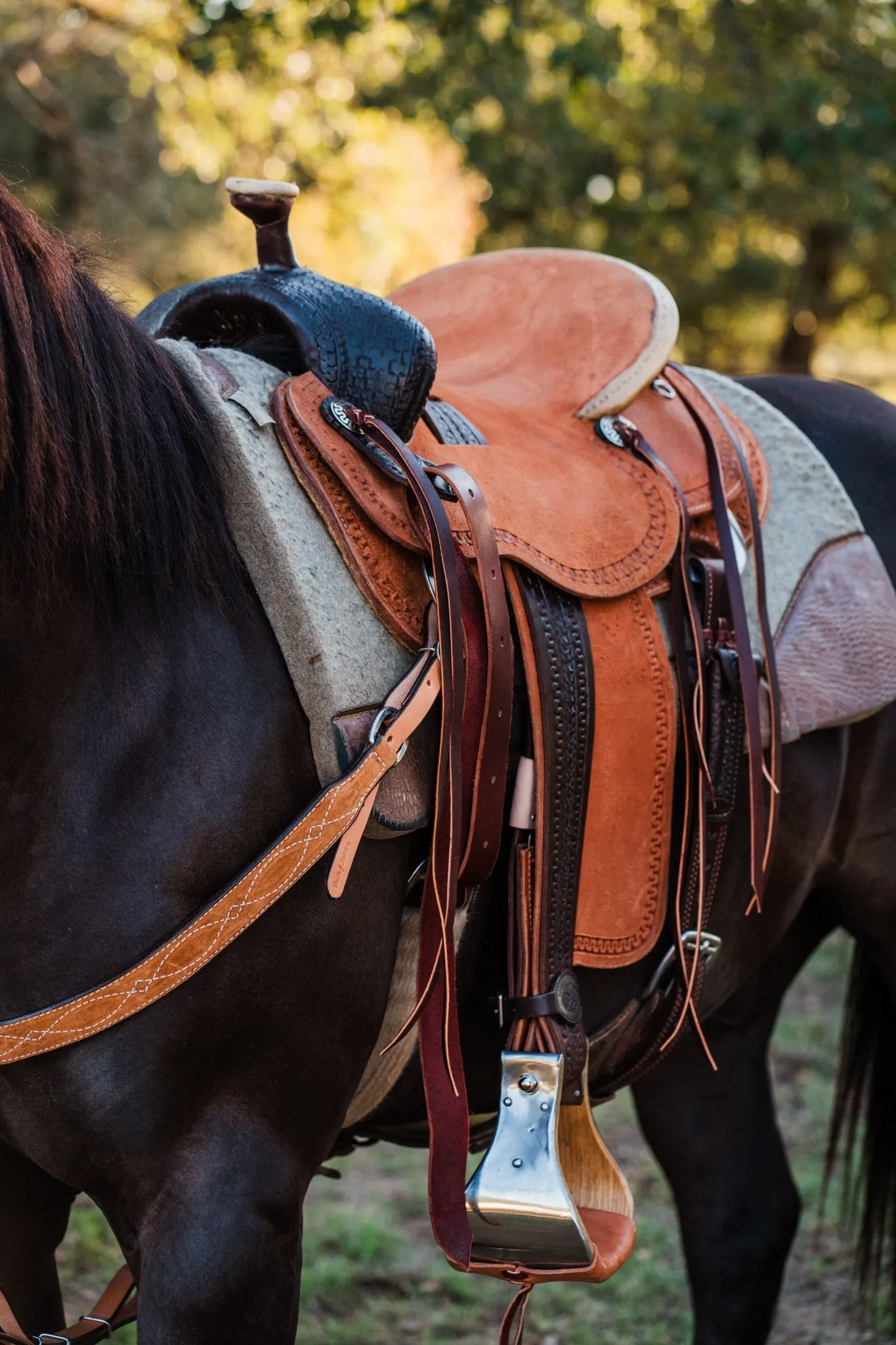 BC1176 - Toast Suede Breast Collar