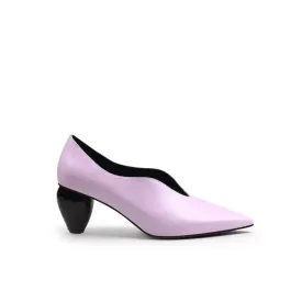 Breigh Lilac Curve Shaped Leather Pumps