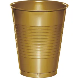 Bulk Glittering Gold 16 oz Plastic Cups (240 per Case)