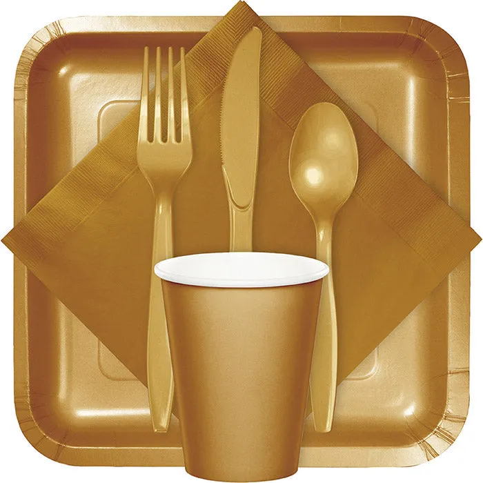 Bulk Glittering Gold Beverage Napkins 2 ply (1200 per Case)