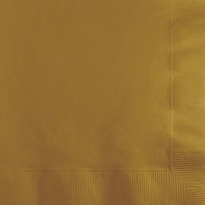 Bulk Glittering Gold Beverage Napkins 2 ply (1200 per Case)