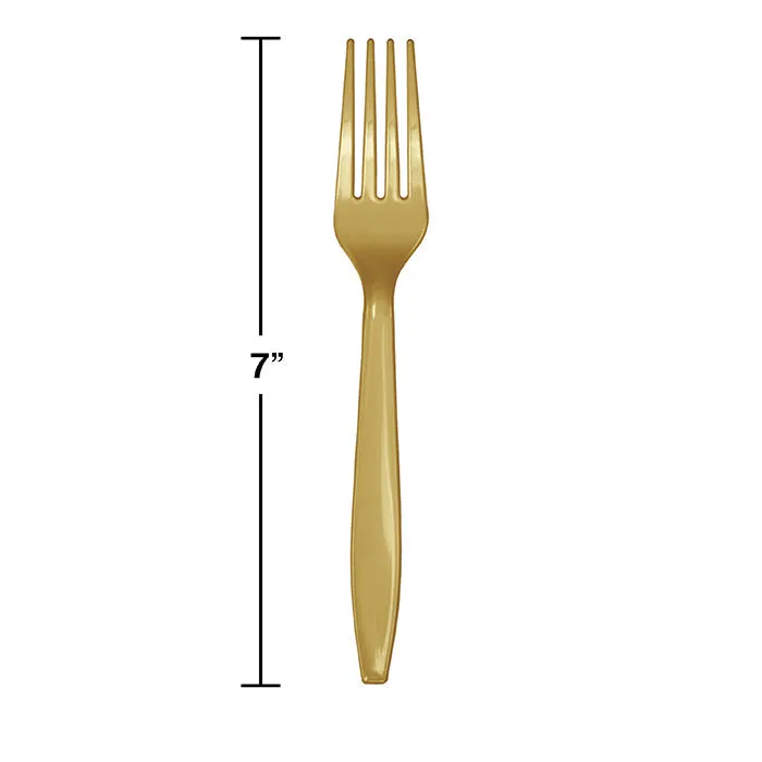 Bulk Glittering Gold Bulk Plastic Forks (600 per Case)