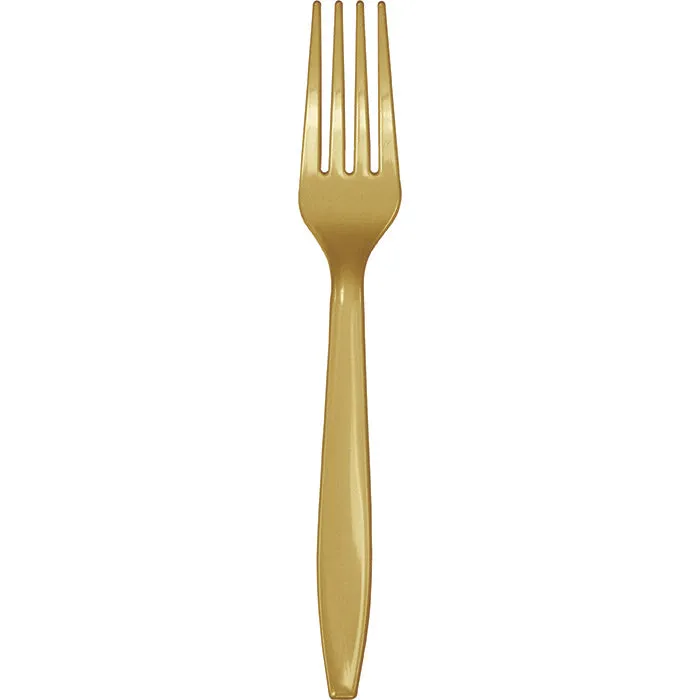 Bulk Glittering Gold Bulk Plastic Forks (600 per Case)