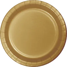 Bulk Glittering Gold Sturdy Style Paper 8.75 inch Dinner Plates (240 per Case)