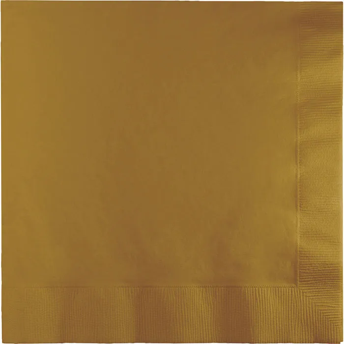 Bulk Pack of 100 Glittering Gold Luncheon Napkins 3Ply