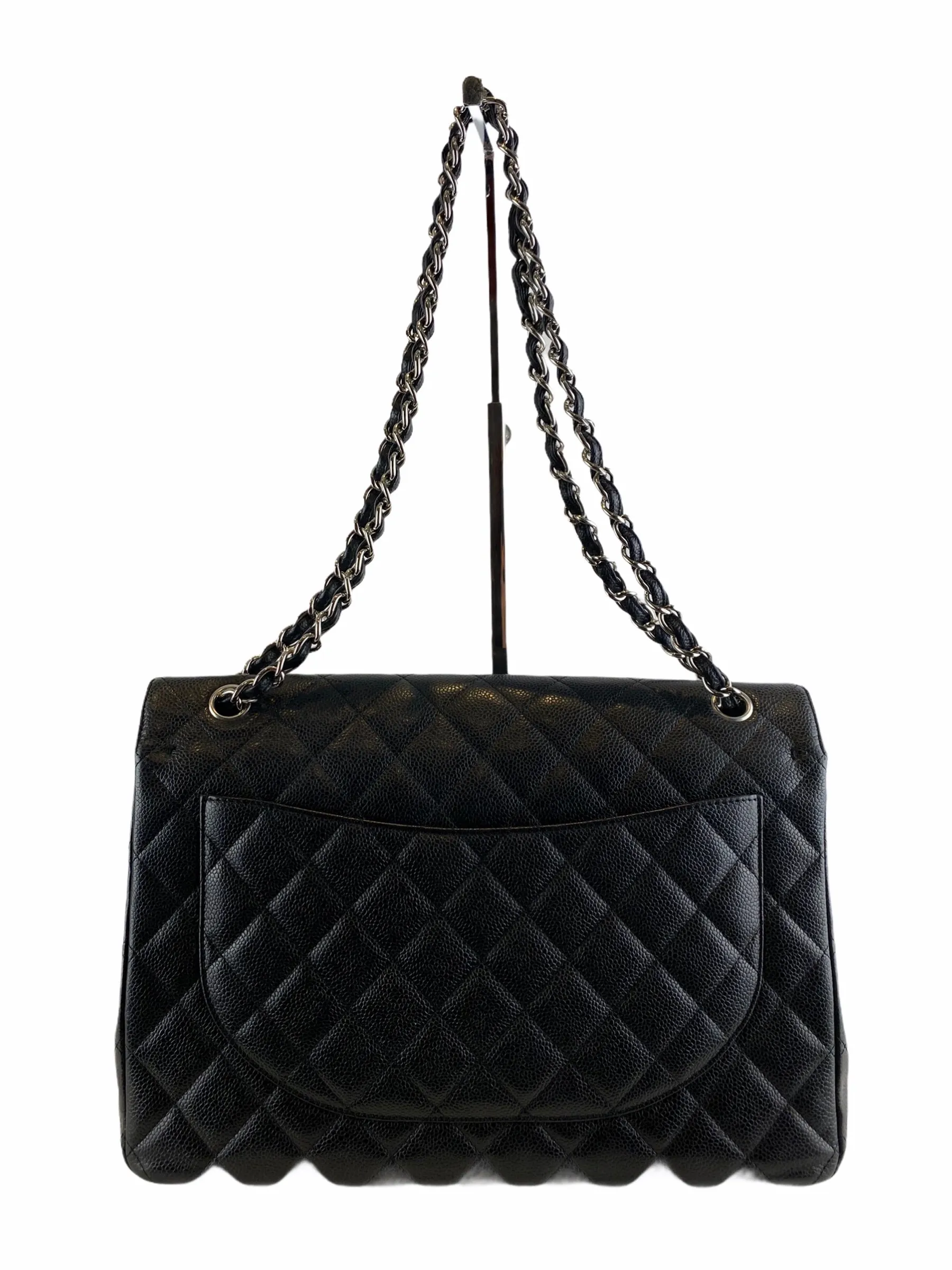 Chanel Black Caviar Leather Maxi Double Flap - As seen on Instagram 14/04/21