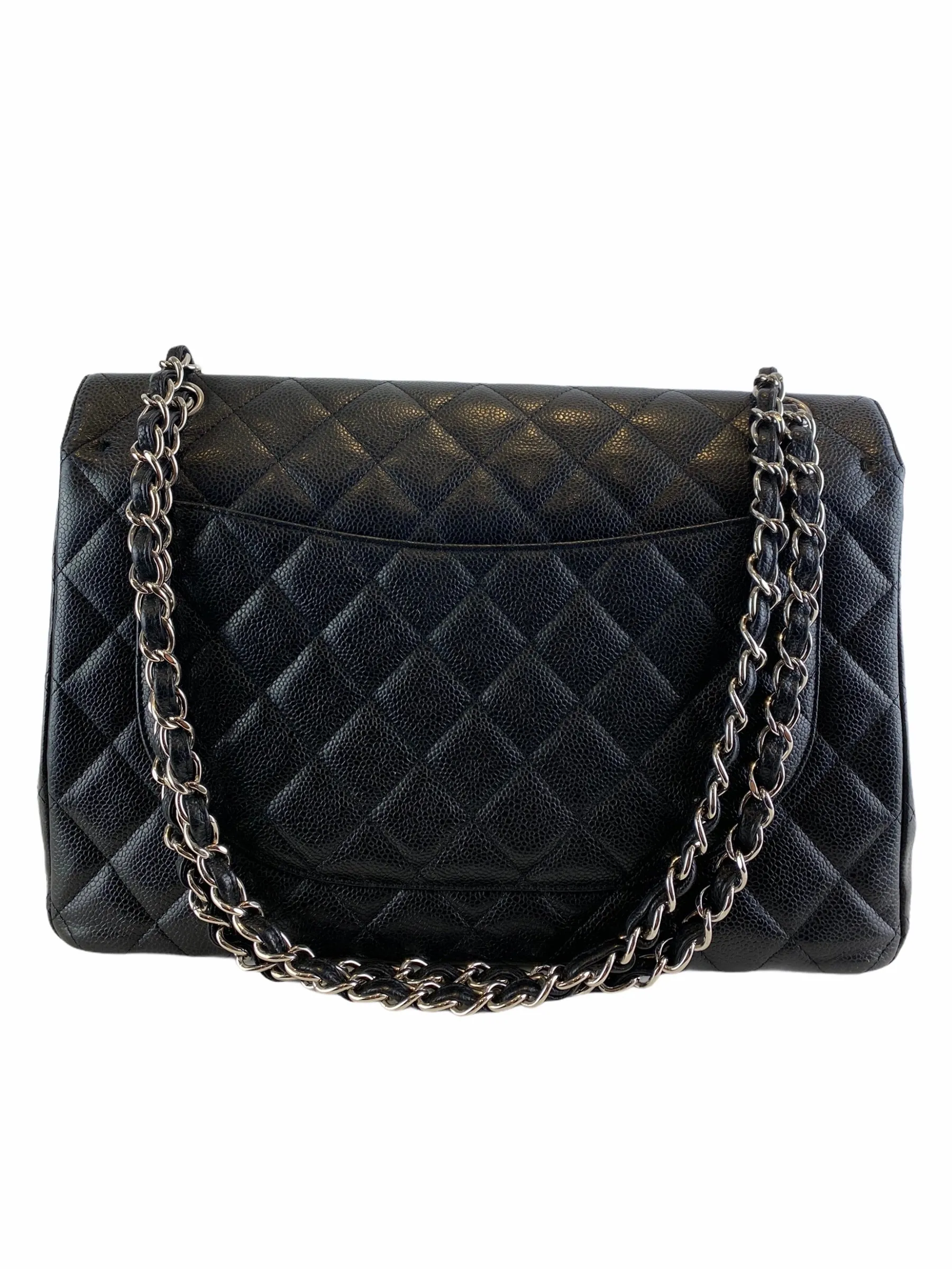 Chanel Black Caviar Leather Maxi Double Flap - As seen on Instagram 14/04/21