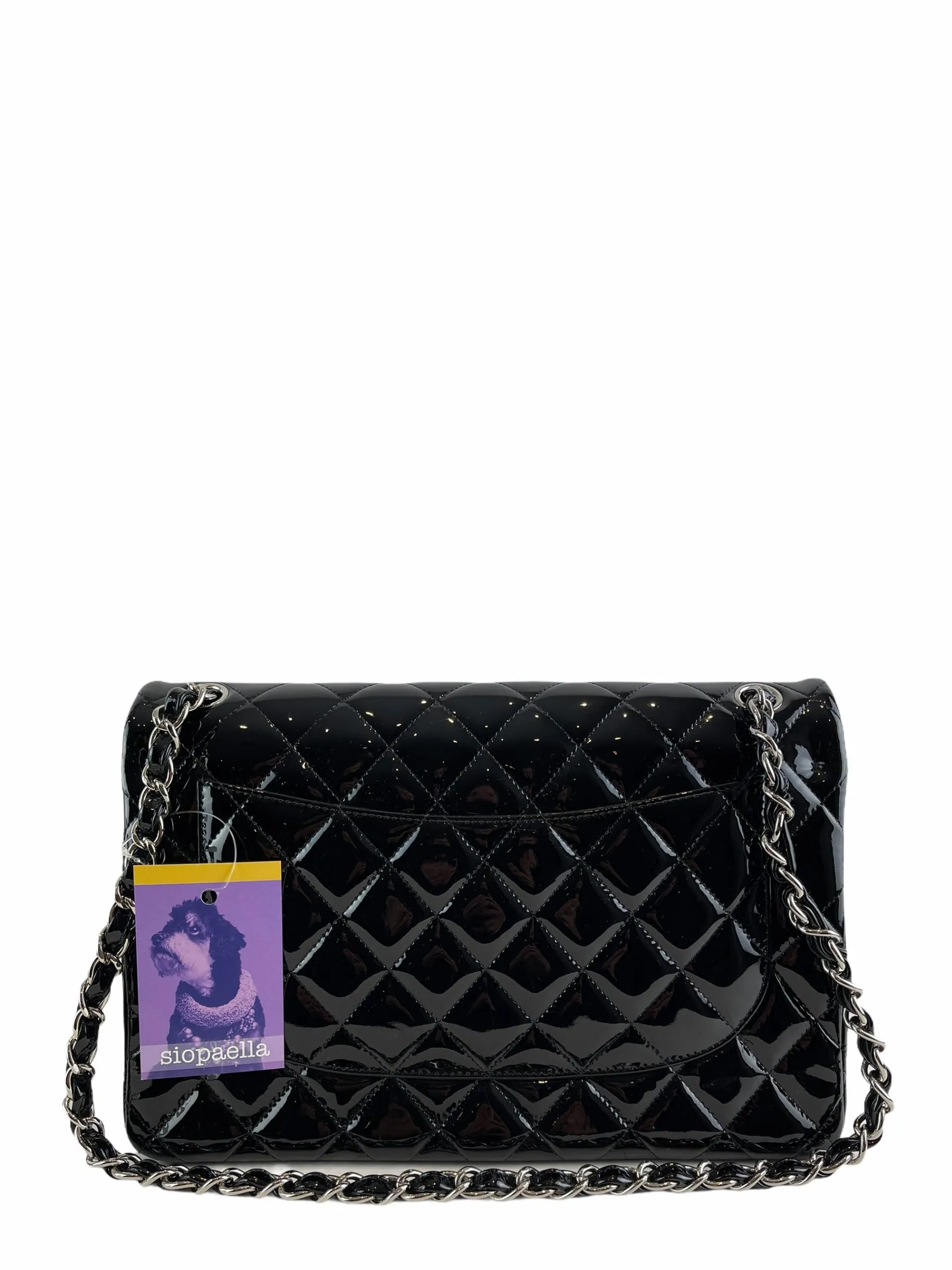 Chanel Black Patent Leather Jumbo Doubke Flap