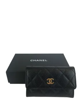 Chanel Black Quilted Caviar Leather Wallet