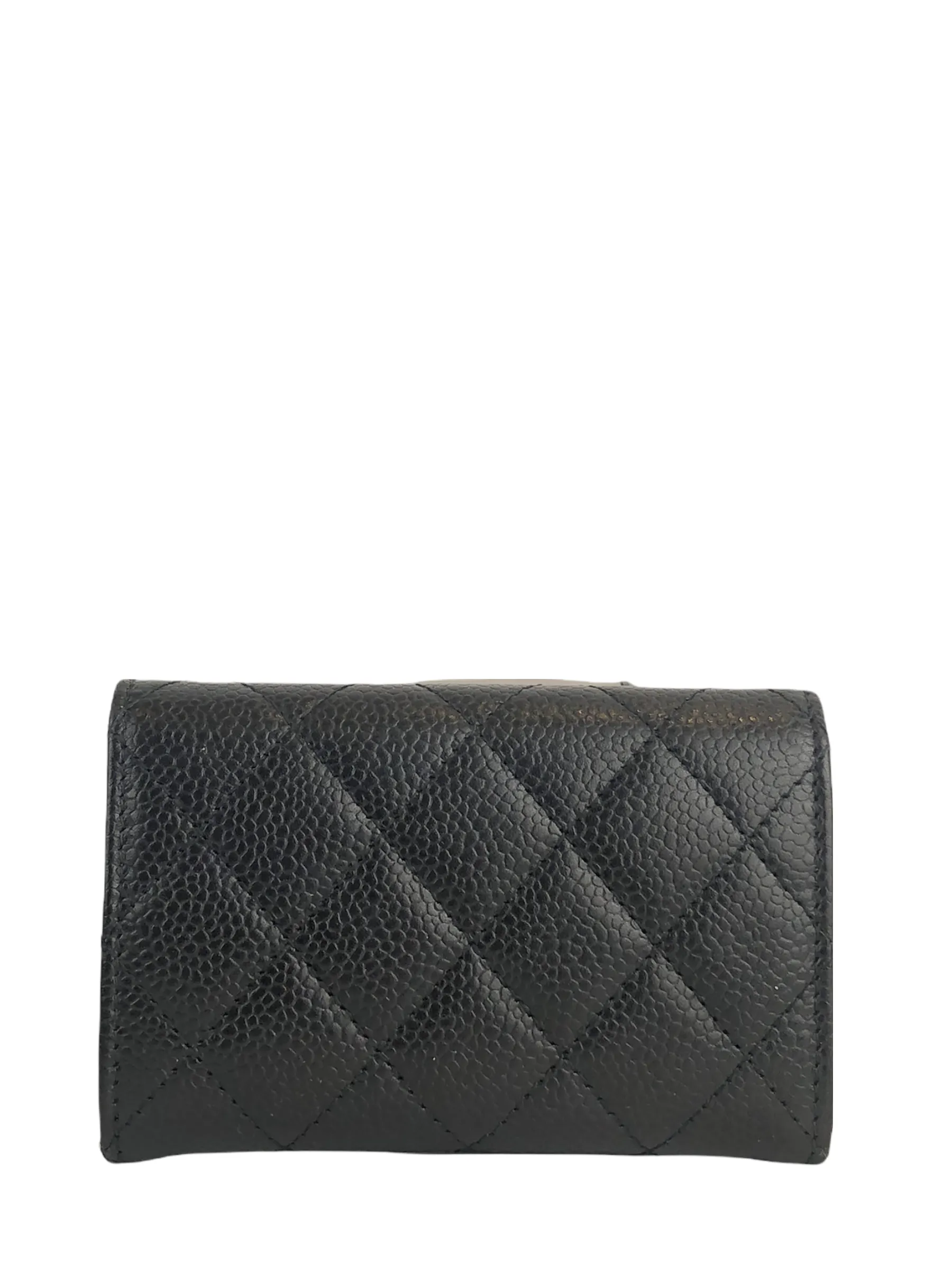 Chanel Black Quilted Caviar Leather Wallet