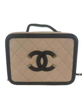 Chanel Cream & Black Caviar Leather CC Filigree Vanity Crossbody - As seen on Instagram 07/03/21