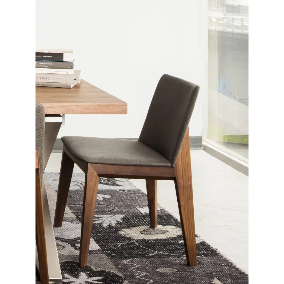 Deco Dining Chair | Grey with Walnut