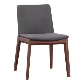 Deco Dining Chair | Grey with Walnut