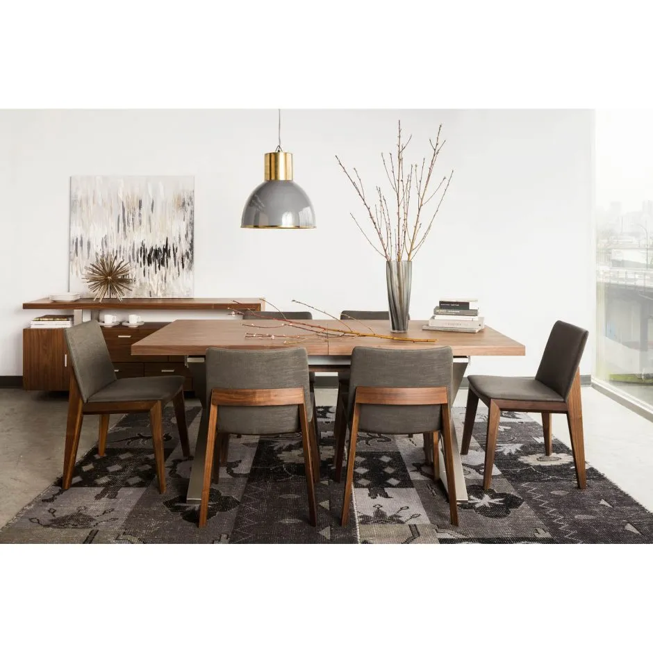 Deco Dining Chair | Grey with Walnut