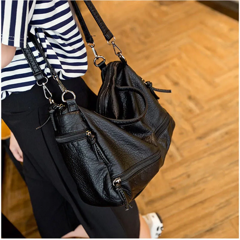 Fashion Waterproof Pu Leather Crossboday Bag Vintage Women Messenger Bag Motorcycle Shoulder Bag Large Women Handbag