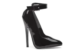 Fetish Pump w Ankle Strap Black 6in