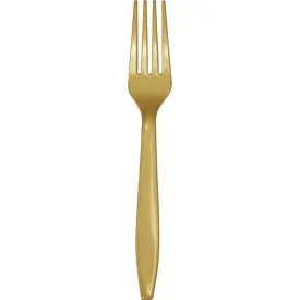 Glitter Gold Plastic Forks, 50ct