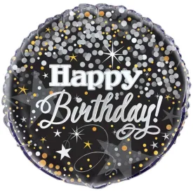 Glittering Birthday Round Foil Balloon 18in