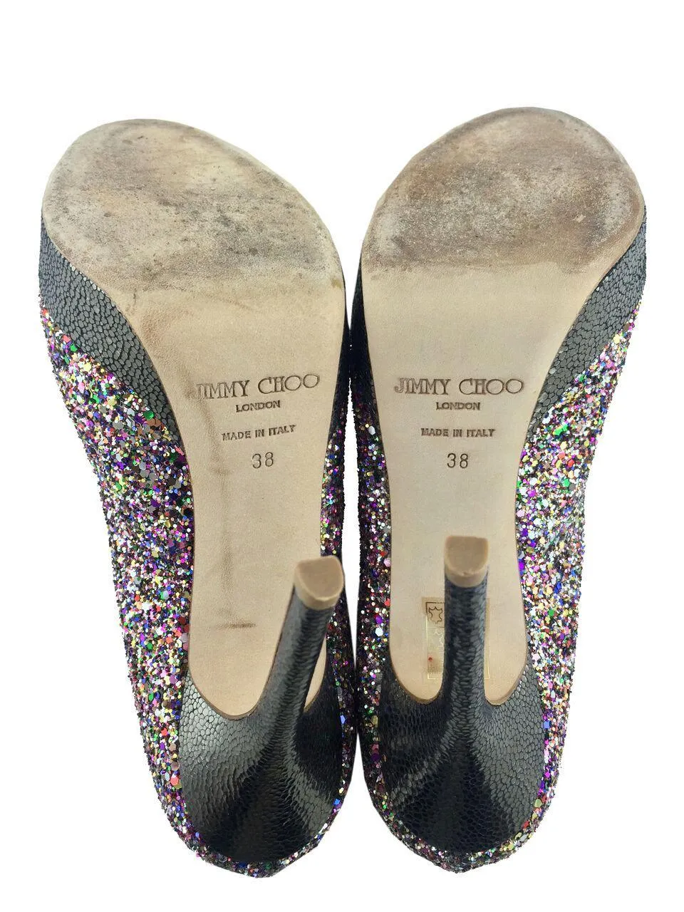 Jimmy Choo Crown Glitter Platform Pumps Size 8