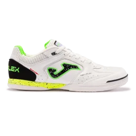 Joma Top Flex Inbdoor Boots- White/Black/Fluro Green