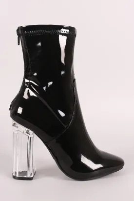 Liliana Lucite Chunky Heeled Ankle Boots