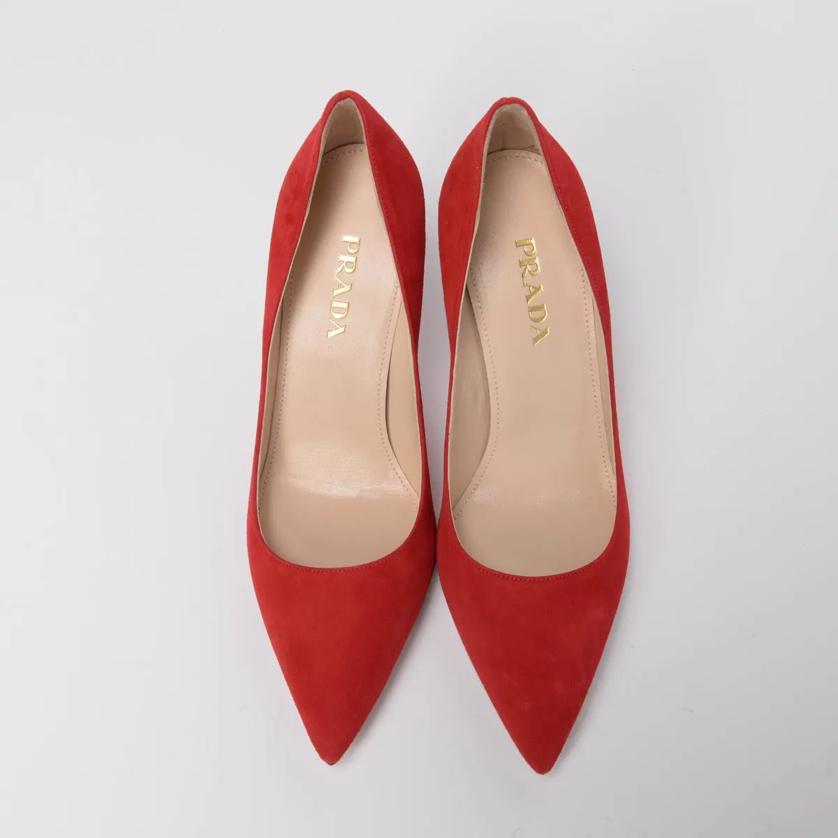 Prada Red Suede Pumps