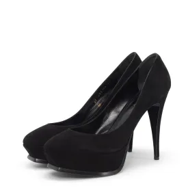 Saint Laurent Black Suede Tribute Pumps 40