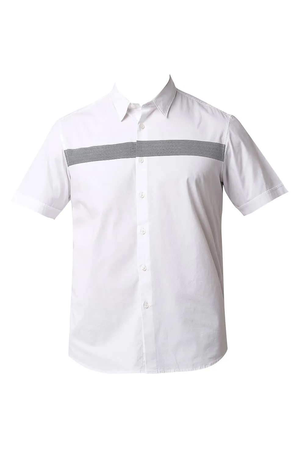 Slim Fit Poplin Stretch Stripe Halfsleeves Shirt