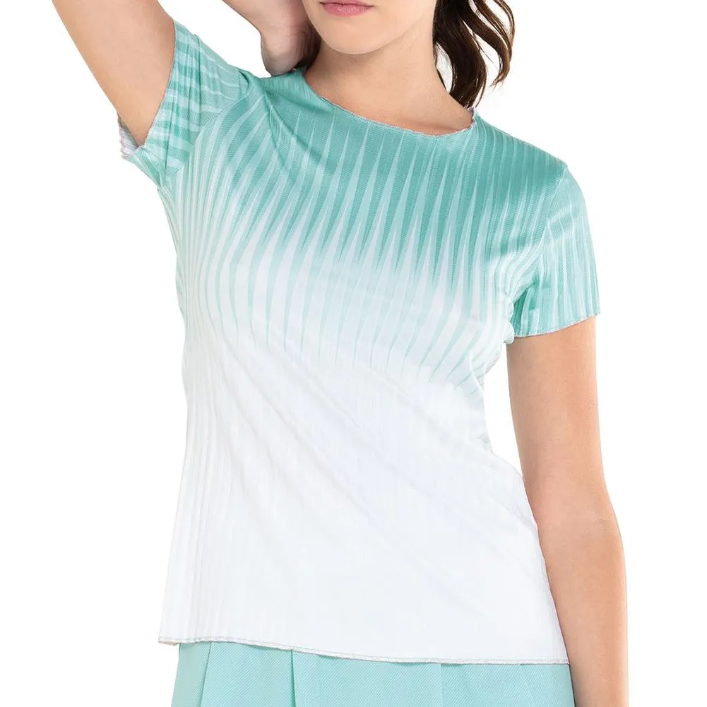 Women's Pleated Short Sleeve Tennis Crew Nile